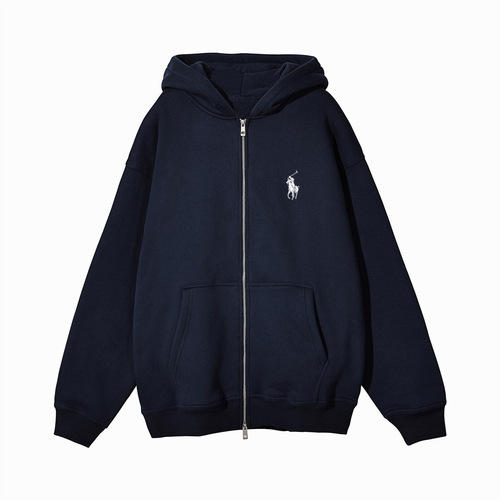 Women's Casual Open Hooded Sweatshirt with Print and Zipper, Loose Fit, Large Size, English Style