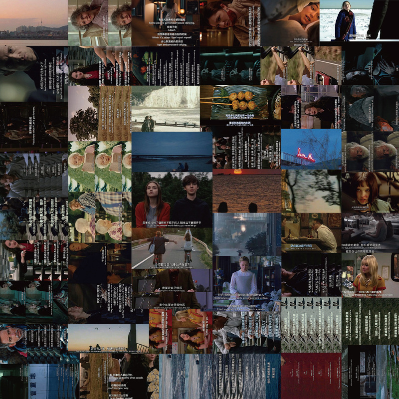 64 sheets/set classic movie lines stickers creative personality DIY laptop mobile phone decoration waterproof stickers