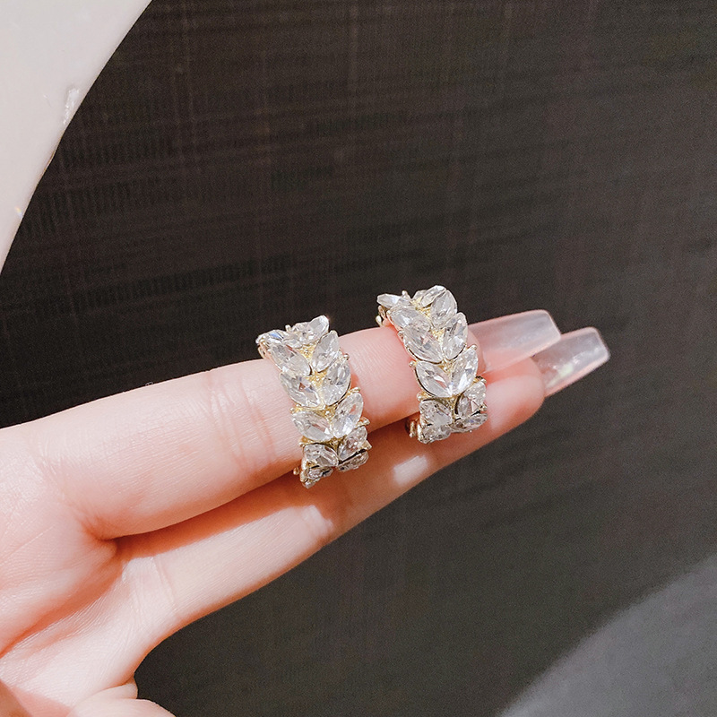 韓国スタイルのスーパーフラッシュセレブスタイルの絶妙なフルジルコニウムリングイヤリング、軽い豪華さ、絶妙さ、ハイエンドファッションTikTokと同じスタイルのイヤリング|undefined