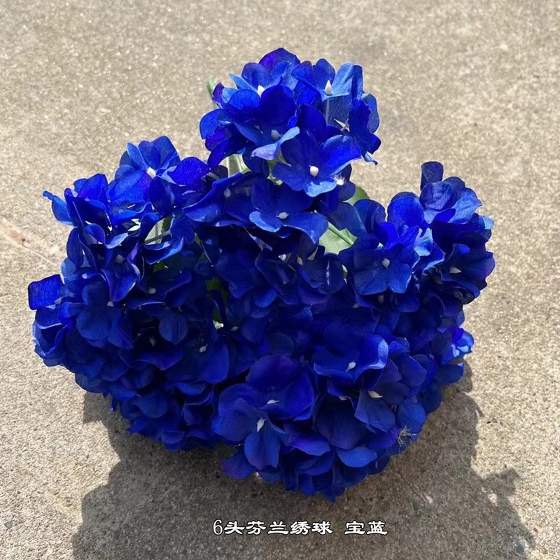 新商品の外国貿易の青いアジサイの青い色はバラの牡丹のアジサイの結婚祝いの柔らかい装飾の偽の花を卸売りします。|undefined