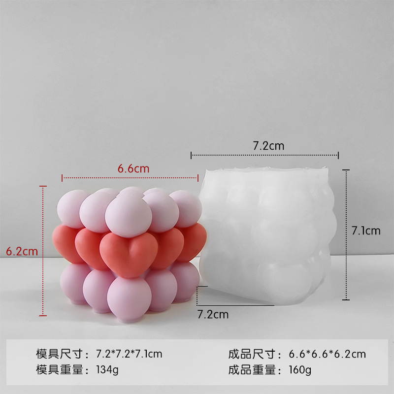 Jiahuimei Geométrico Rubik Cube Molde de vela de aromaterapia Diy Piedra de expansión Aromaterapia hecha a mano Molde de silicona