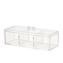 透明长方形桌面收纳盒塑料有盖防尘化妆品亚克力饰品分格收纳盒子