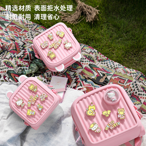 Hello Kitty Children's Travel Dual Shoulder Small Backpack DIY Pattern Crossbody Bag Orthopedic Kindergarten Student Schoolbag