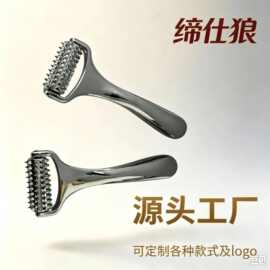 跨境外贸按摩棒金属微针滚轮按摩仪器脸部美容护肤面霜挖取美妆