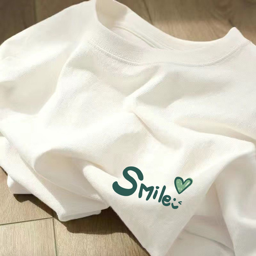 Japanese Harajuku Style White T-Shirt for Both Men and Women, Unisex Harajuku Style Versatile Summer Ice Silk Cool Sensation Short-Sleeve T-Shirt