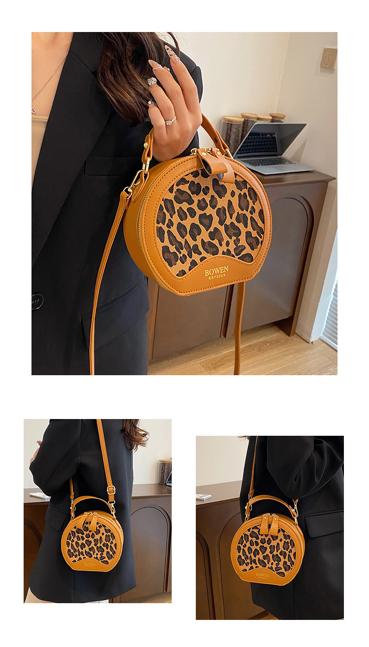 Women's 2024 popular niche fashion plaid crossbody texture handheld small round bag_voghion.com