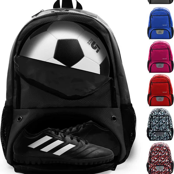 Cross-border large capacity football bag basketball bag rugby volleyball backpack with adult shoes and ball compartment Sports Backpack