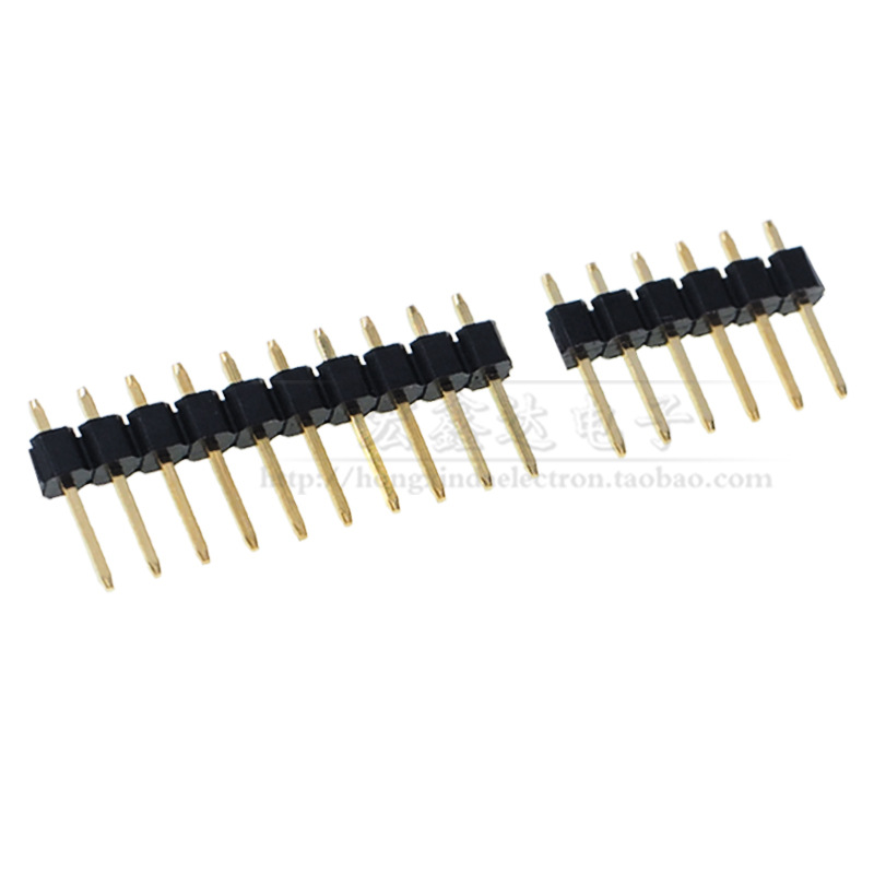 Factory 2.54MM single row in-line needle gold plated straight needle 1*2/3/4/5/6/7/8/10/12/20/40P