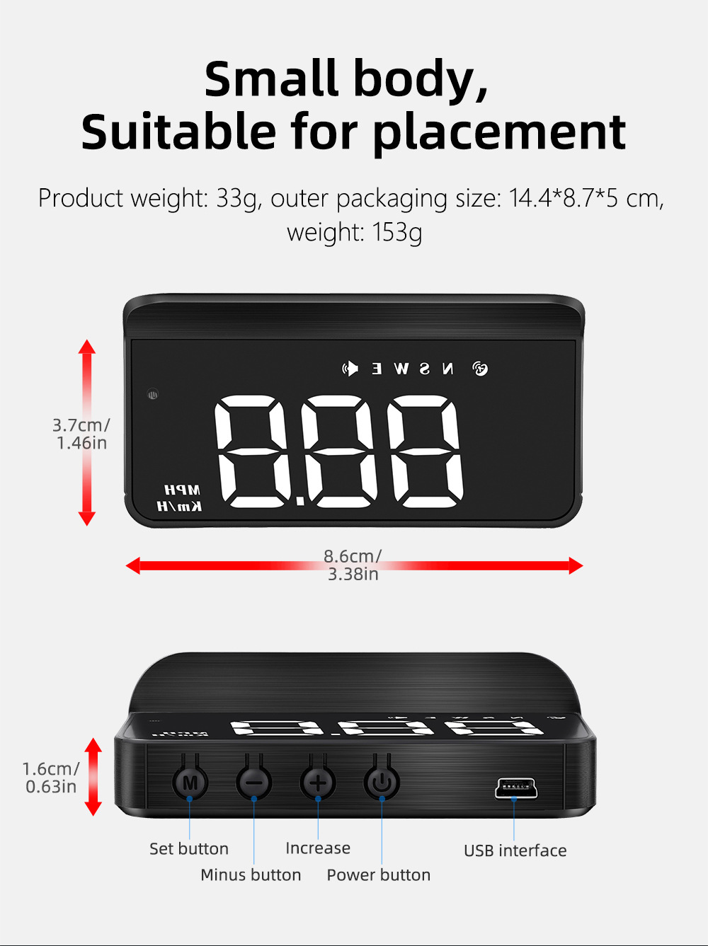 Cross-Border Hud Head-Up Display M1 Car Gps Speed Multi-Function Instrument Projector High-Definition Universal for Cars