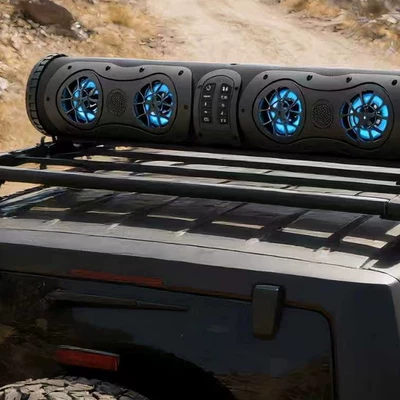 27inch Utv Golf Cart Atv Beach Vehicle Soundbar Bluetooth Speaker with USB and Aux Led (Car speaker/subwoofer)