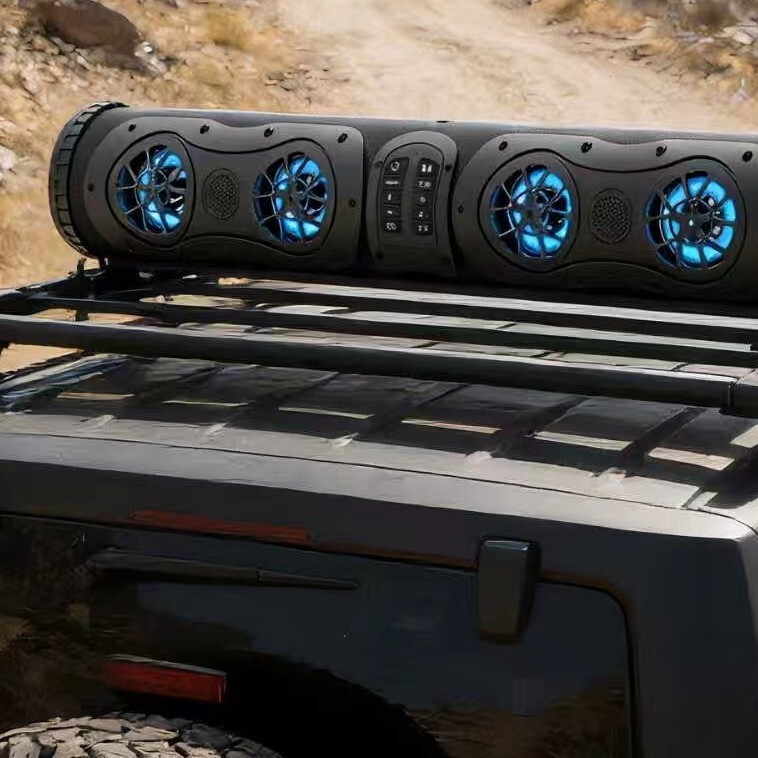 27inch Utv Golf Cart Atv Beach Vehicle Soundbar Bluetooth Speaker with USB and Aux Led