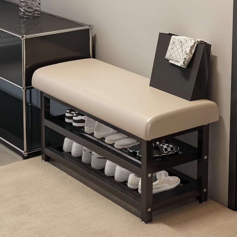 Shoe-Changing Bench for Home Entrance, Can Be Used for Sitting and Storage, Shoe Rack for Entryway, Light Luxury High-End Feel, Long Bench for Putting on Shoes at the Door