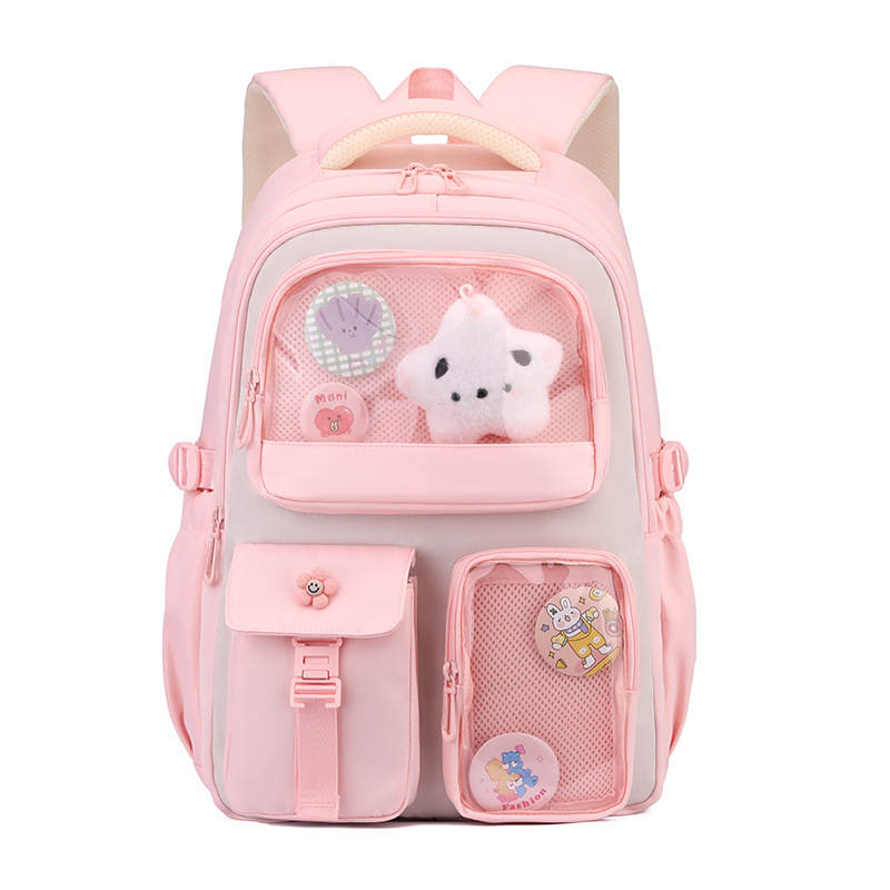 Mochila de pescado natural para estudiantes de escuela primaria 3 - 6 grados de protección de cresta para reducir la carga de estudiantes de secundaria de gran capacidad de moda mochila versátil