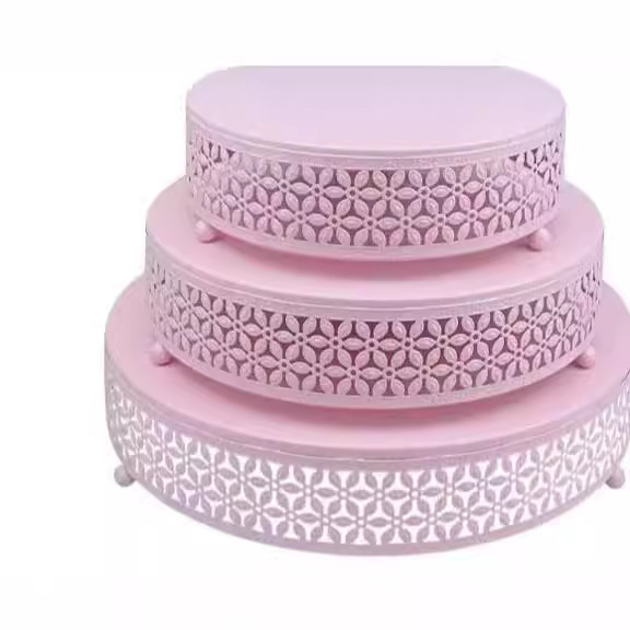 Amazon apoyos de boda europea bandeja de pastel redonda de hierro forjado estante de pastel de frutas bandeja de refrigerio lote