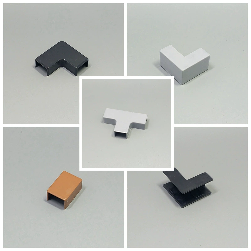 Коричневого цвета штепсельной вилки тройника Янг угла Инь загиба квадратного угла штуцеров транкинга 15*10 ПВК чернота плоского сразу серая белая