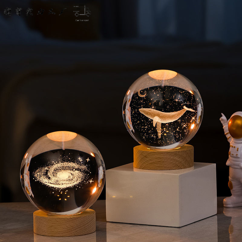 Glowing Crystal Ball Ornaments, Bedroom Desktop Night Light Decorations, Couple Student Gifts, Birthday Gifts for Besties