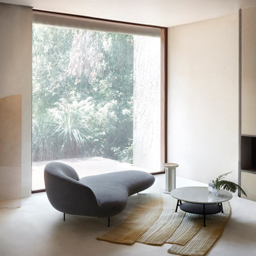 Arflex Irregular-Shaped Large Sofa Chair | Italian Minimalist Arc-Shaped Chaise Longue | Light Luxury Fabric Design | Creative Bedroom Internet-Famous Recliner
