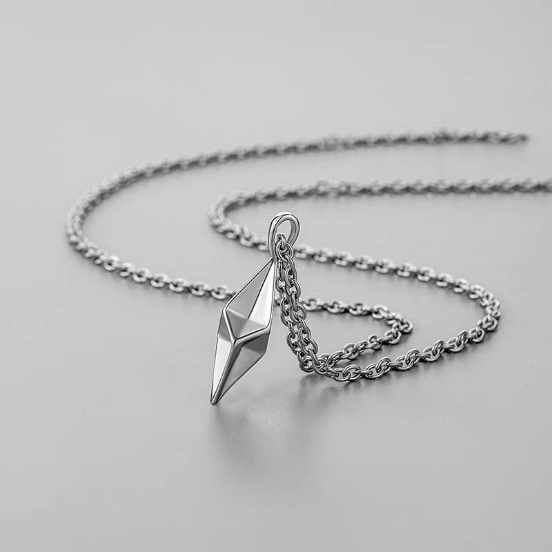 Six-pointed Star Titanium Steel Necklace For Men Geometric Design_voghion.com