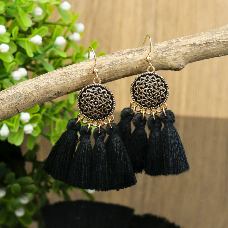 Vacation Bohemian Tassel Alloy Plating Women's Drop Earrings 1 Pair display picture 8