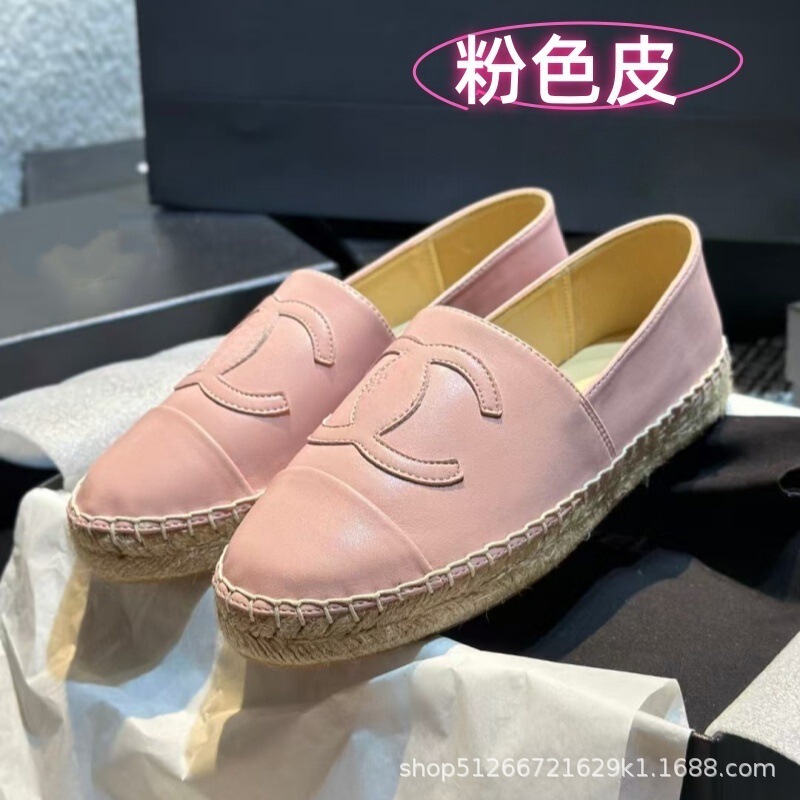 春季新款外穿小香风草编渔夫鞋真皮百搭厚底懒人鞋一脚蹬休闲单鞋|undefined