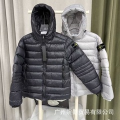 跨境外贸秋冬爆款石头ST经典棉服男女款保暖纯色连帽棉服外套现货