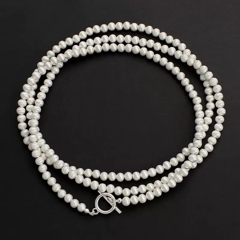 Europäische Perlenkette Mit Runder Kugel In Gebürstetem Design_voghion.com