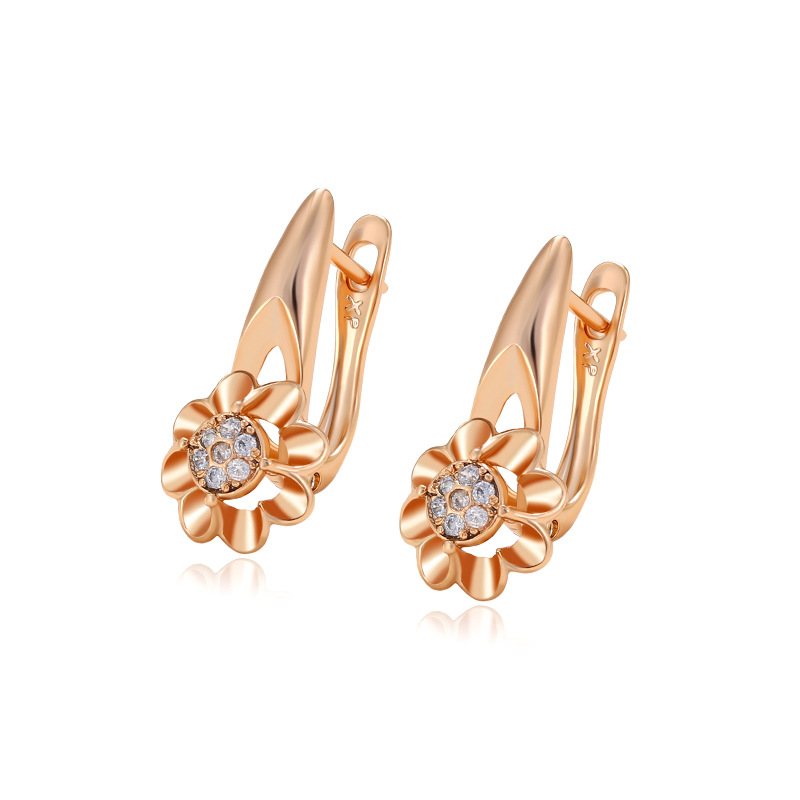 Xuping joyas de moda rusa aretes de flores de alto nivel nicho ligero lujo auriculares de orejas de mujer transfronterizas por mayor image 6