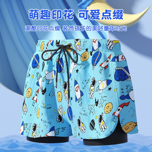 Children's swimming trunks double layer  new summer boys small, medium and large boys baby swimming trunks swimming suit