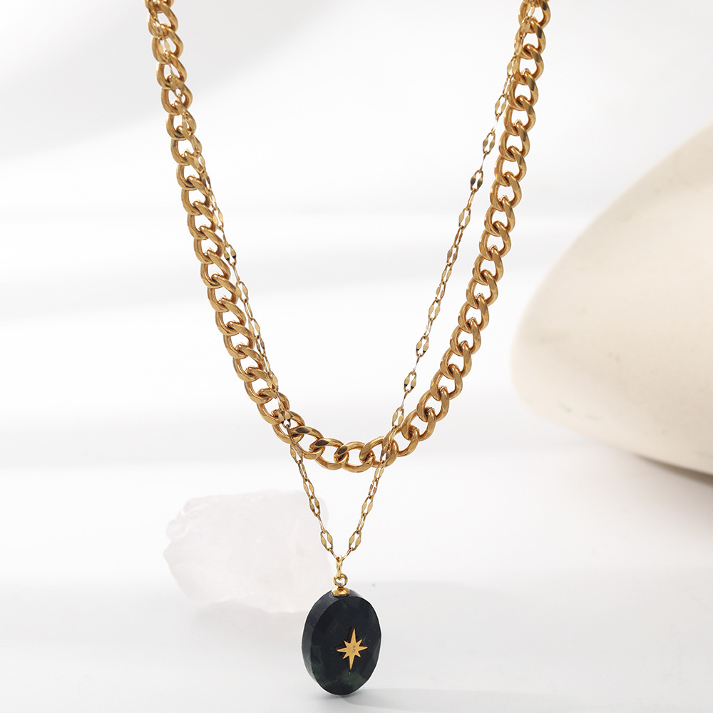 1 Piece Fashion Geometric Stainless Steel Plating Layered Necklaces_colorza_7