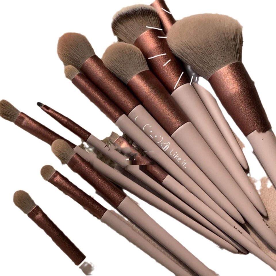 13 piezas maquillaje cepillo belleza suave pelo fibra cepillo principiante sombra de ojos cepillo suelto polvo corrector cepillo conjunto herramienta