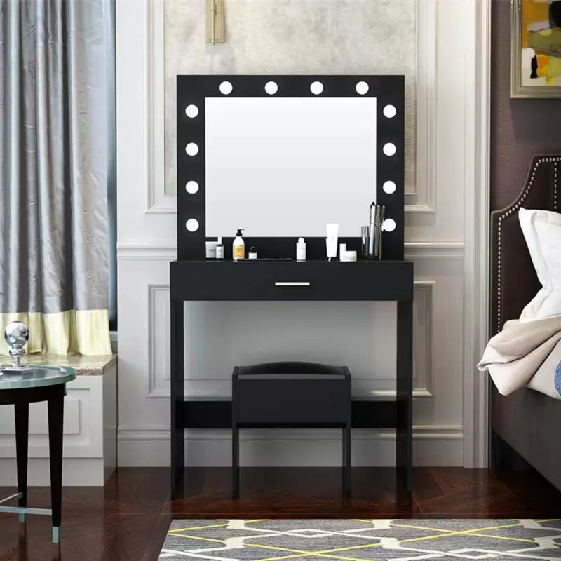 厂家现货轻奢小型妆台网红化妆桌 ins风极简多功能LED灯梳妆台