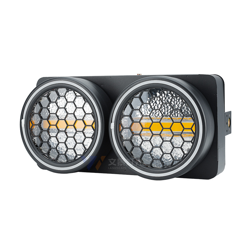 Lámpara retro de dos ojos, luz de matriz, barra de escenario, luz de colores, efecto de carrera de caballos, iluminación de escenario de fondo