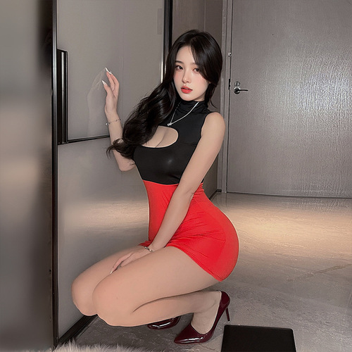 Seductive secretary uniform super short skirt pure desire lingerie set for women passionate hot pajamas plus-size suit temptation