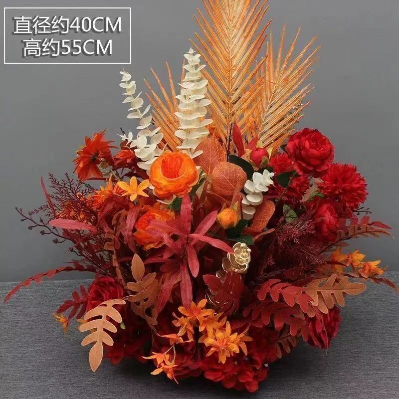 結婚祝いの大きいタイプの花を並べて絹の花の完成品の装飾をシミュレーションします。|undefined