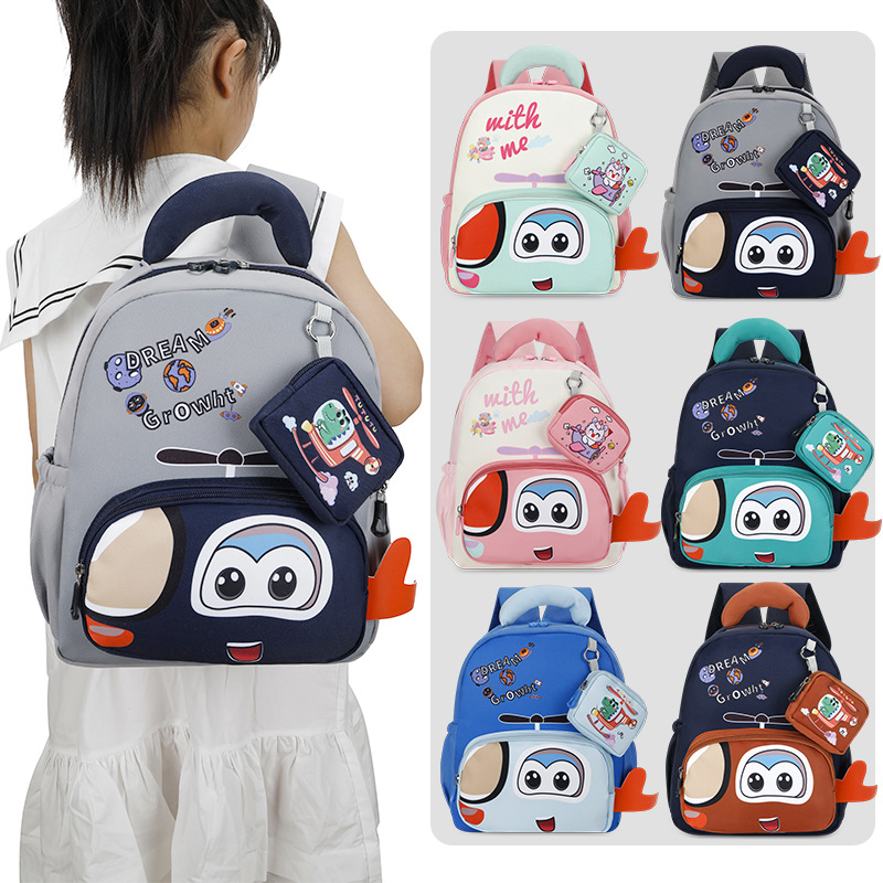Cross-border cute and stylish children's backpack, new cartoon kindergarten backpack for boys and girls, baby outing backpack