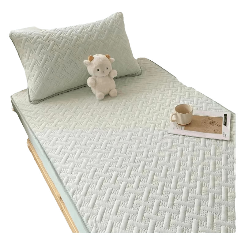 Temporada de apertura Verano Clase A Sombrilla de cama de algodón de punto Dormitorio de estudiantes Cubierta protectora de colchón de una pieza Sábana pura Juego de tres piezas