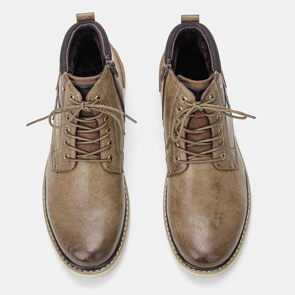  Men's Martin Boots Independent Station Retro Color Polished Ankle Boots Cross-border Trade Men's Shoes Plus Size Autumn and Winter Men's Boots_voghion.com