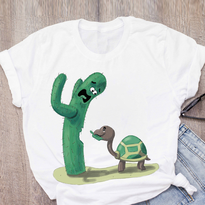 new cartoon print short-sleeved T-shirt NSATE61317