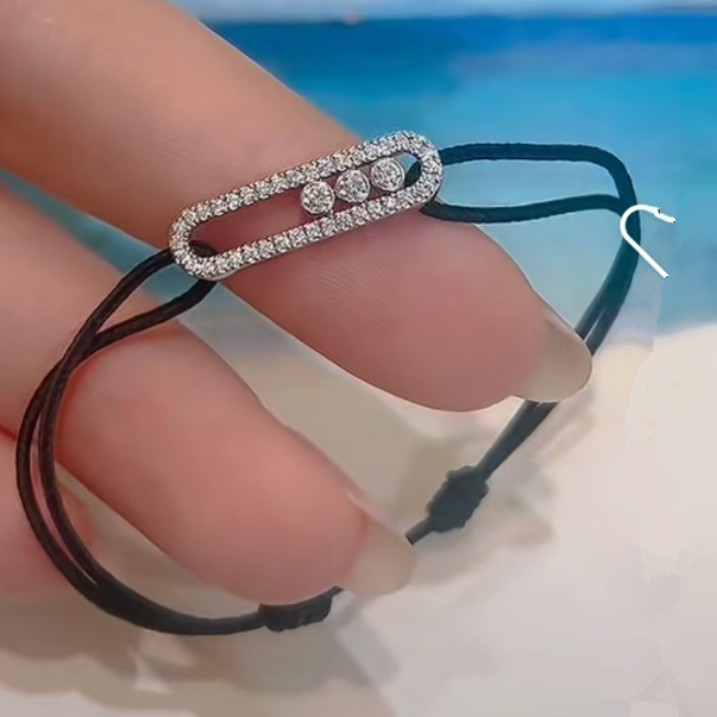 Bracciale scorrevole con perline e diamante per uomo e donna_voghion.com