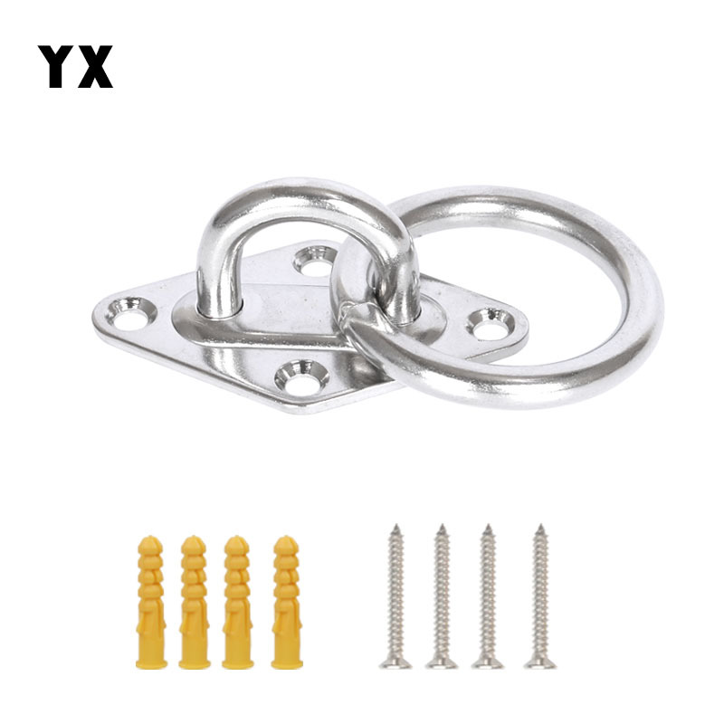 跨境现货船用五金不锈钢菱形门扣 吊床悬挂固定盘秋千挂钩配件