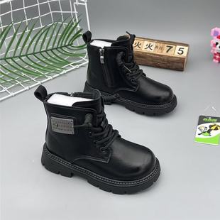 Girls Martins Boots 2024 New Girls Spring and Autumn Large Children's fleece-lined Cotton Short Boots Children's Boots Autumn and Winter