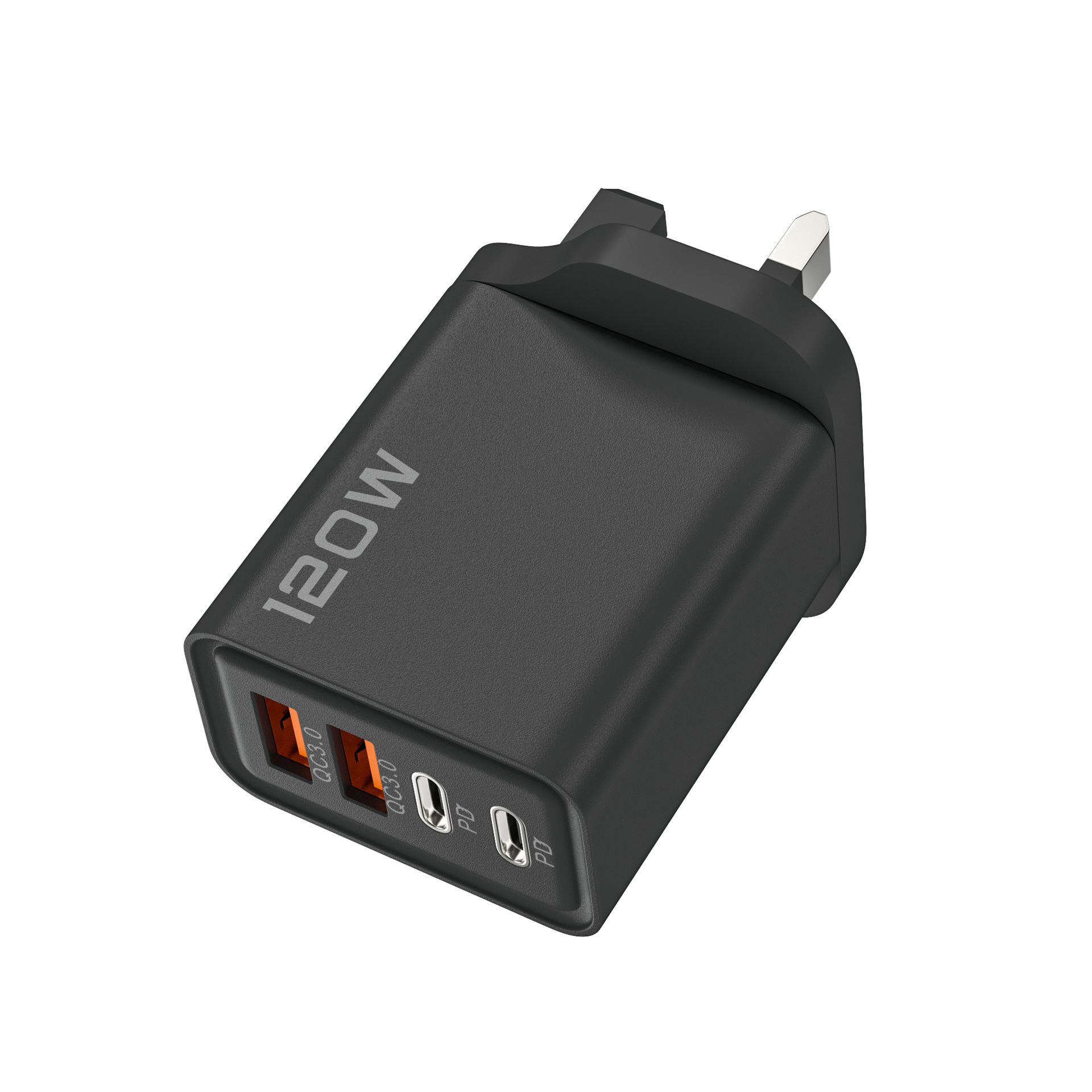 120W Dual PD + Dual USB Cargador para Apple 15 Huawei Dual Typec Smart Fast Charger Head