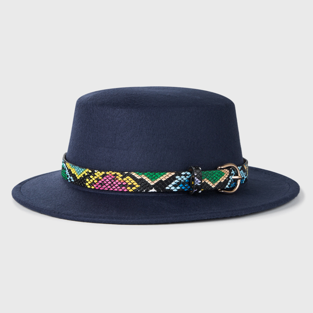 Otoño E Invierno Nuevo Sombrero De Jazz De Lana Para Hombre Accesorios De Hebilla De Cuero De Leopardo Sombrero De Fieltro display picture 9