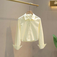 纯棉/棉/棉/棉/棉/棉/棉/棉POLO领女生长袖上衣百搭气质外套女秋