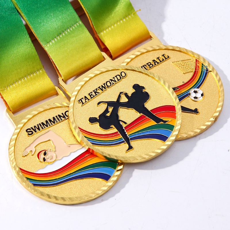 En stock metal medalla juegos corriendo Campus Fútbol baloncesto competencia premios oro plata cobre Fabricación de medalla conmemorativa