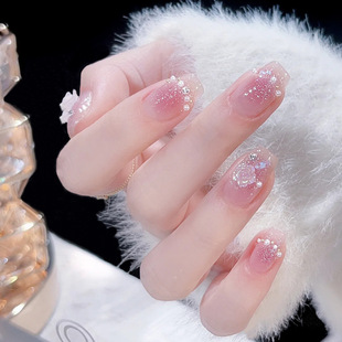 Spring Gentle Camellia Manicure Sticker Blush Pearl Sweet Student Wearable Detachable Nail Finished Sticker