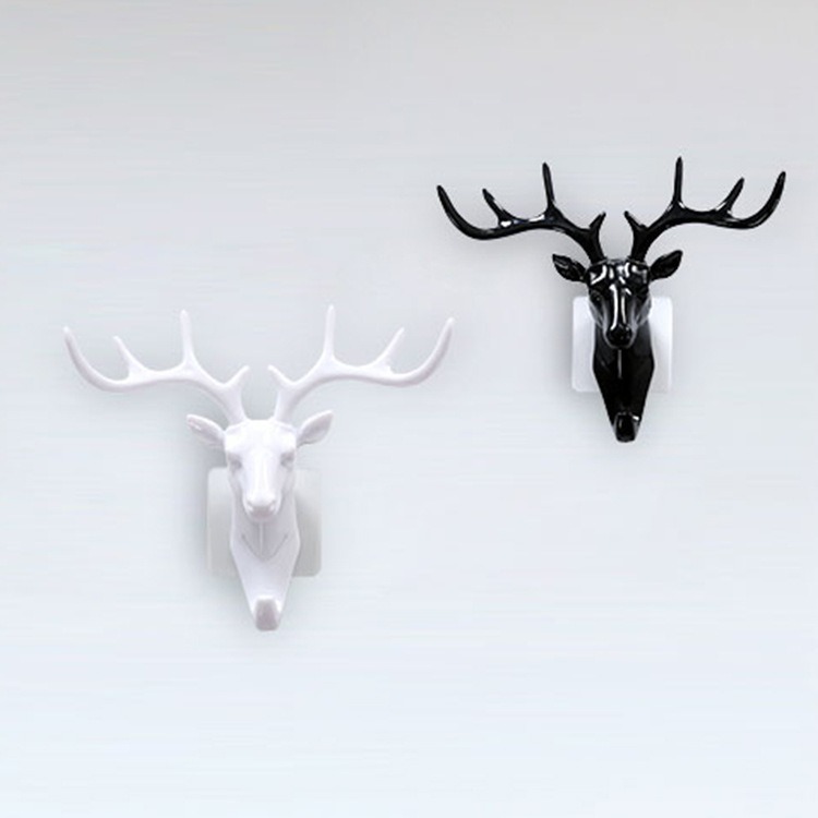 Creativo gancho de estilo americano de cabeza de ciervo tridimensional pared pared colgar pared sala de estar dormitorio gorra gancho decoración de puerta en la pared trasera