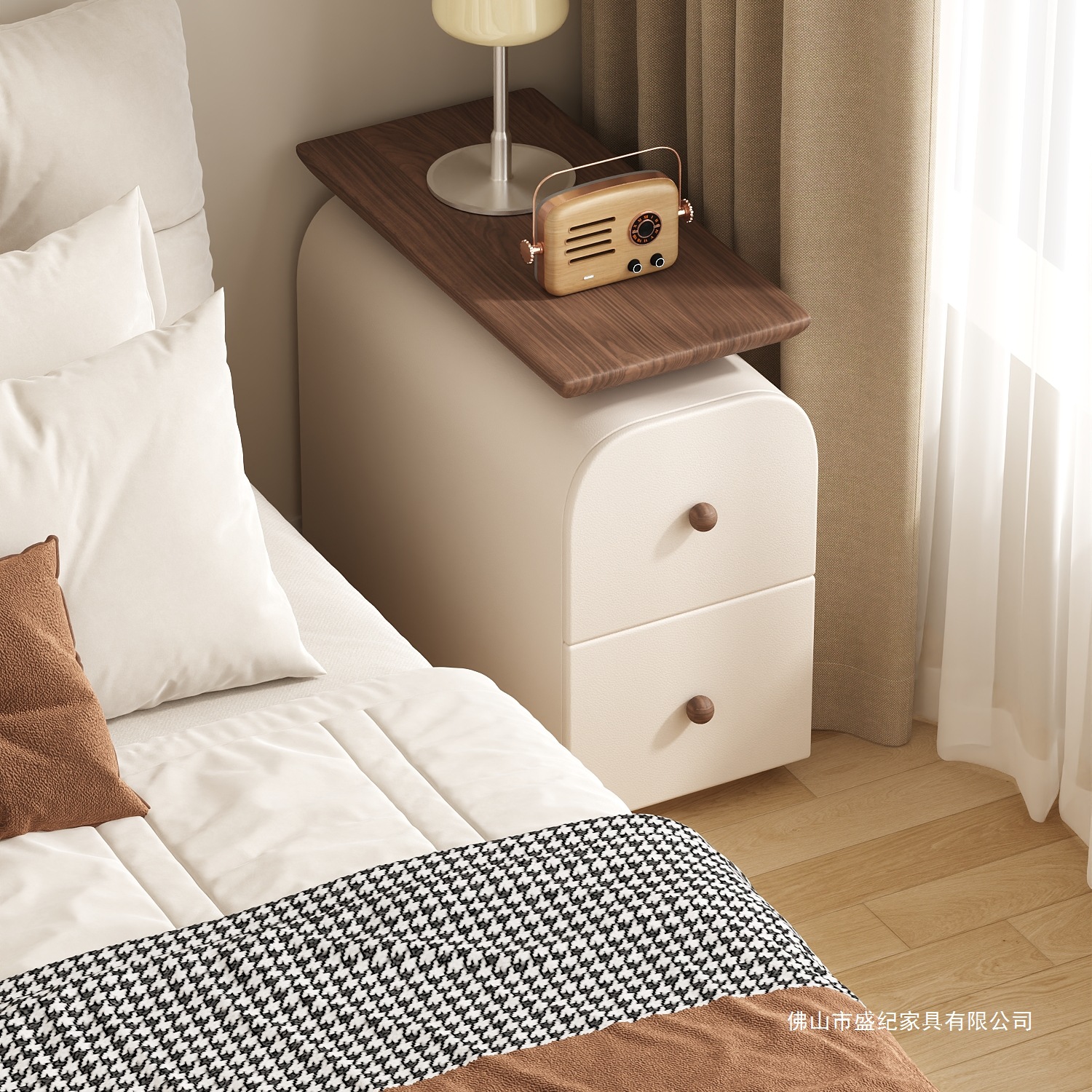 Extremely Narrow Solid Wood Bedside Table Installation-Free Bedroom Home Small Sandwich Mini 30 Simple Modern Bedside Cabinet