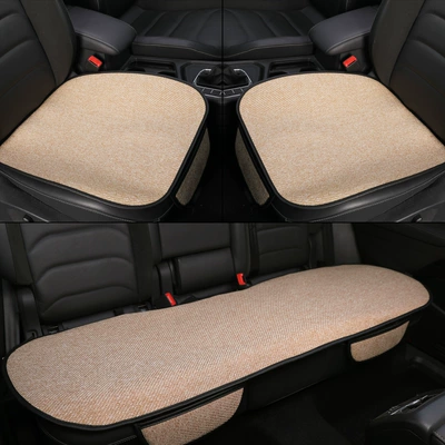 Seat cushion, seat cover, for All Seasons, Linen Air - beige-three-piece-suit