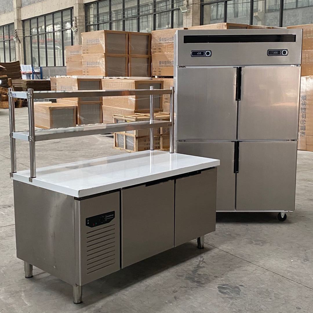 Refrigerated Workbench Kitchen Freezer Chopping Board Commercial Refrigerator Freezer Operating Table Flat Cold Storage Cabinet Dual Temperature Freezer